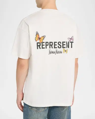 Represent Men's Monarch Logo Cotton Boxy Fit T-Shirt | Thumbnail 3 Represent Men's Monarch Logo Cotton Boxy Fit T-Shirt | Thumbnail 3