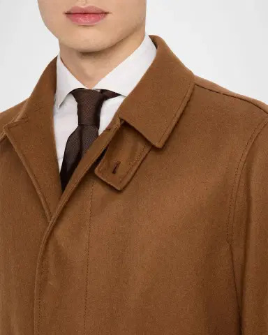 dunhill Men's Balmacaan Camel Wool Coat | Thumbnail 5 dunhill Men's Balmacaan Camel Wool Coat | Thumbnail 5