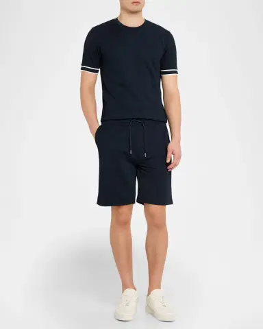 Reiss Men's Angus Textured Drawstring Shorts | Thumbnail 2