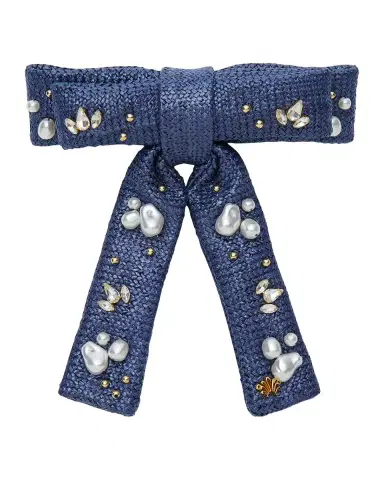 Lele Sadoughi Azure Antoinette Oasis Embellished Bow Barrette | Thumbnail 3 Lele Sadoughi Azure Antoinette Oasis Embellished Bow Barrette | Thumbnail 3