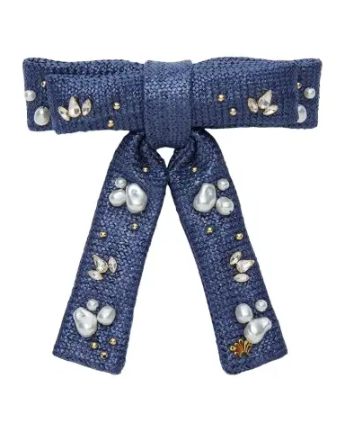 Lele Sadoughi Azure Antoinette Oasis Embellished Bow Barrette | Thumbnail 1 Lele Sadoughi Azure Antoinette Oasis Embellished Bow Barrette | Thumbnail 1