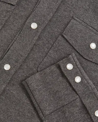 Reiss Men's Ledger Cotton-Cashmere Western Knit Shirt | Thumbnail 4 Reiss Men's Ledger Cotton-Cashmere Western Knit Shirt | Thumbnail 4