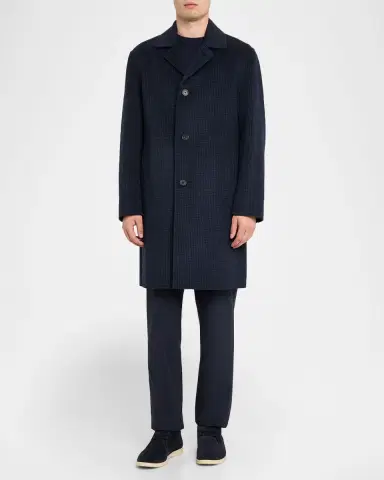 Theory Men 's Modern Mini Check Single-Breasted Coat | Thumbnail 2 Theory Men 's Modern Mini Check Single-Breasted Coat | Thumbnail 2