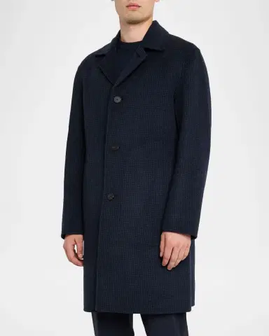 Theory Men 's Modern Mini Check Single-Breasted Coat | Thumbnail 4 Theory Men 's Modern Mini Check Single-Breasted Coat | Thumbnail 4