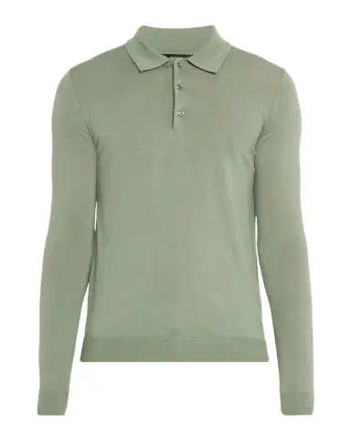 Reiss Men's Trafford Merino Wool Long-Sleeve Polo Shirt | Thumbnail 1
