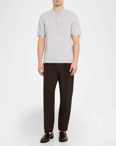 Reiss Men's Snap-Placket Stretch Polo Shirt | Thumbnail 2 Reiss Men's Snap-Placket Stretch Polo Shirt | Thumbnail 2