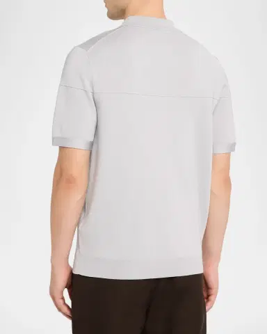 Reiss Men's Snap-Placket Stretch Polo Shirt | Thumbnail 3 Reiss Men's Snap-Placket Stretch Polo Shirt | Thumbnail 3