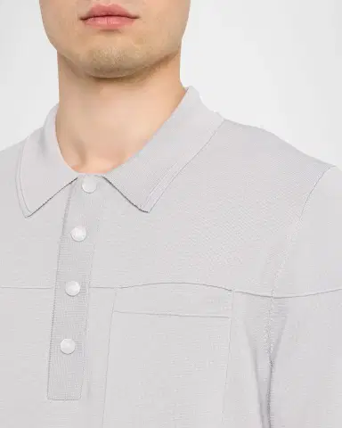 Reiss Men's Snap-Placket Stretch Polo Shirt | Thumbnail 5 Reiss Men's Snap-Placket Stretch Polo Shirt | Thumbnail 5