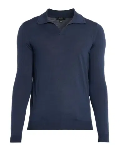 Reiss Men's Milburn Merino Wool Johnny Collar Polo Shirt | Thumbnail 1