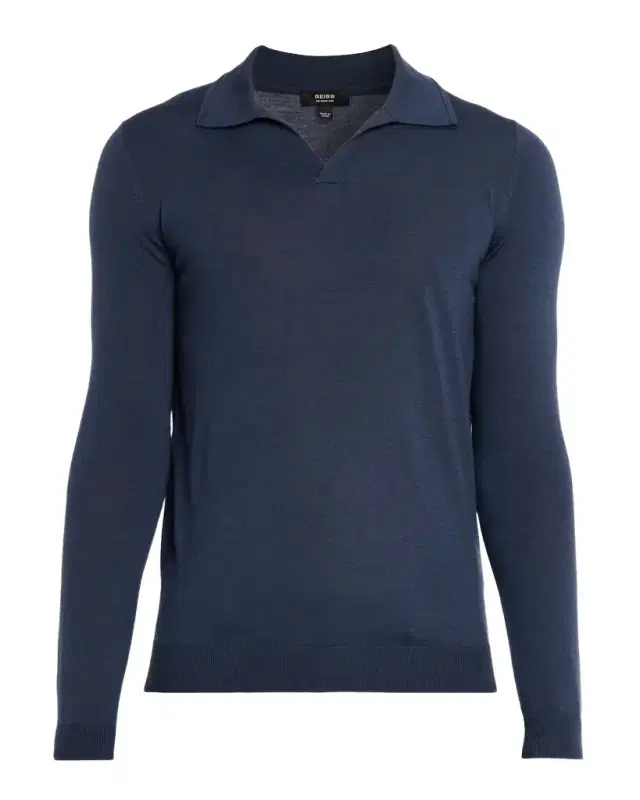 Men 's Milburn Merino Wool Johnny Collar Polo Shirt