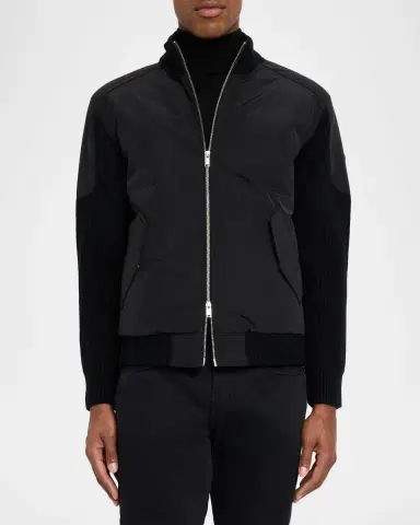 Moose Knuckles Men's Magnus Knit Hybrid Bomber Jacket | Thumbnail 4 Moose Knuckles Men's Magnus Knit Hybrid Bomber Jacket | Thumbnail 4