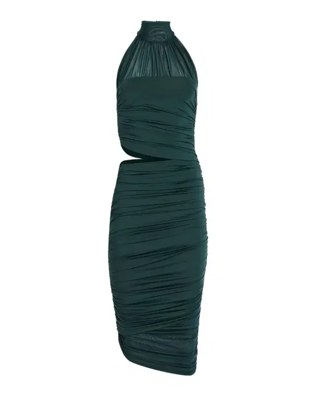Esmee Ruched Halter Midi Dress