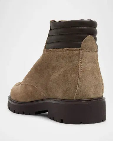 Vince Men's Leonard Suede & Leather Lug-Sole Ankle Boots | Thumbnail 2 Vince Men's Leonard Suede & Leather Lug-Sole Ankle Boots | Thumbnail 2