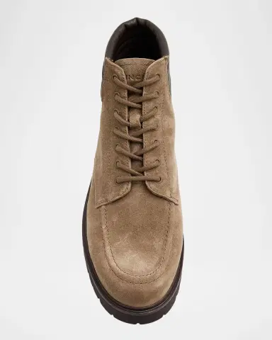 Vince Men's Leonard Suede & Leather Lug-Sole Ankle Boots | Thumbnail 4 Vince Men's Leonard Suede & Leather Lug-Sole Ankle Boots | Thumbnail 4