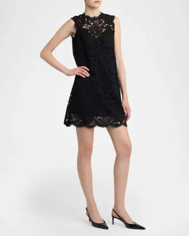Dolce & Gabbana Sleeveless Floral Lace A-Line Dress | Thumbnail 4