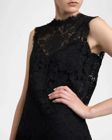 Dolce & Gabbana Sleeveless Floral Lace A-Line Dress | Thumbnail 5