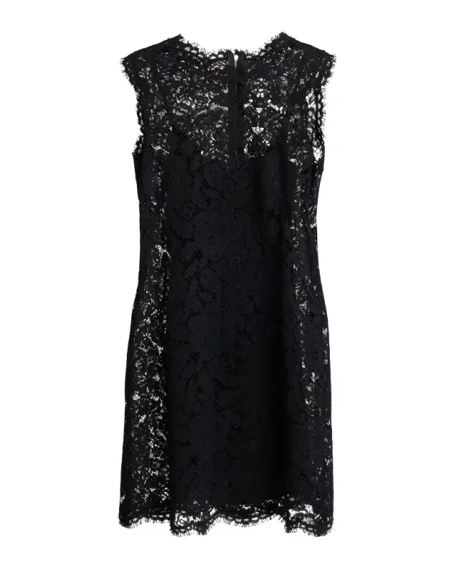 Dolce & Gabbana Sleeveless Floral Lace A-Line Dress