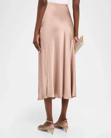 LAPOINTE Satin Bias Slit Midi Skirt | Thumbnail 2 LAPOINTE Satin Bias Slit Midi Skirt | Thumbnail 2
