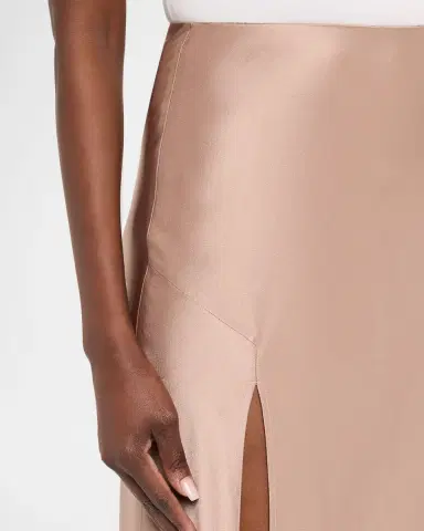 LAPOINTE Satin Bias Slit Midi Skirt | Thumbnail 4 LAPOINTE Satin Bias Slit Midi Skirt | Thumbnail 4