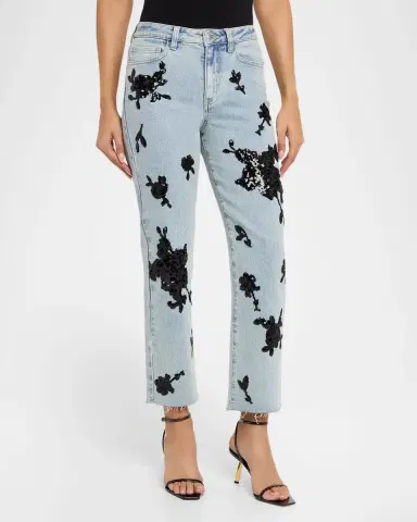 Generation Love Bella Sequined Straight-Leg Jeans | Thumbnail 3