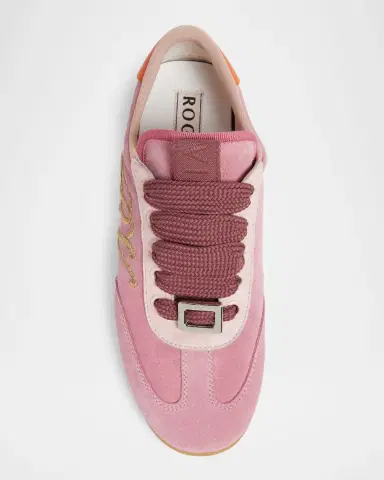 Roger Vivier Viv Mixed Leather Low-Top Sneakers | Thumbnail 4 Roger Vivier Viv Mixed Leather Low-Top Sneakers | Thumbnail 4