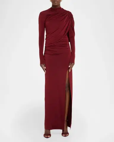 LAPOINTE Asymmetric Shawl Draped Jersey Gown | Thumbnail 2 LAPOINTE Asymmetric Shawl Draped Jersey Gown | Thumbnail 2