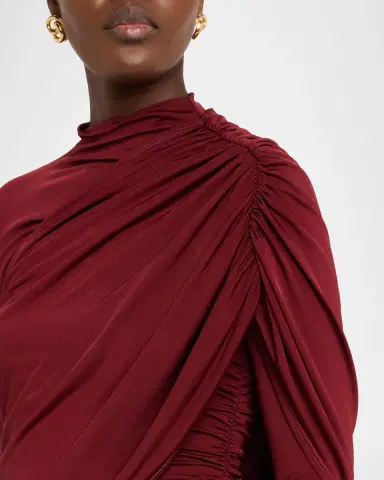 LAPOINTE Asymmetric Shawl Draped Jersey Gown | Thumbnail 5 LAPOINTE Asymmetric Shawl Draped Jersey Gown | Thumbnail 5
