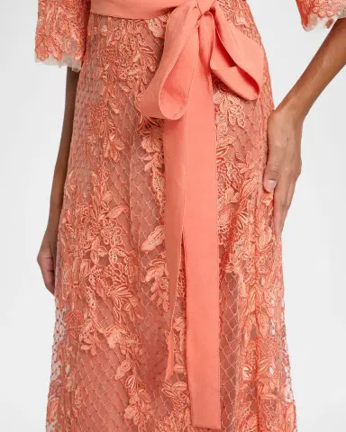 Elie Saab Lace Embroidered Tulle Maxi Dress | Thumbnail 4 Elie Saab Lace Embroidered Tulle Maxi Dress | Thumbnail 4