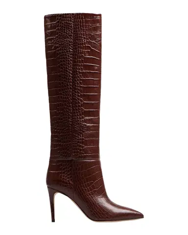 Paris Texas 85mm Mock-Croc Stiletto Knee Boots | Thumbnail 1