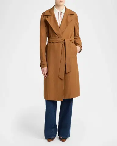 Kiton Belted Wrap Trench Coat | Thumbnail 2