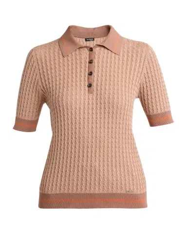 Kiton Cotton Cable Knit Short-Sleeve Polo Shirt | Thumbnail 1
