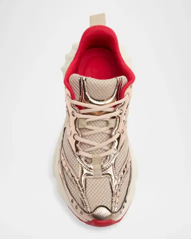 Christian Louboutin So Flo Mesh & Metallic Leather Runner Sneakers | Thumbnail 3 Christian Louboutin So Flo Mesh & Metallic Leather Runner Sneakers | Thumbnail 3
