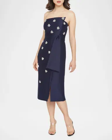 Kay Unger New York Ria Strapless Crystal-Embellished Midi Dress | Thumbnail 3 Kay Unger New York Ria Strapless Crystal-Embellished Midi Dress | Thumbnail 3