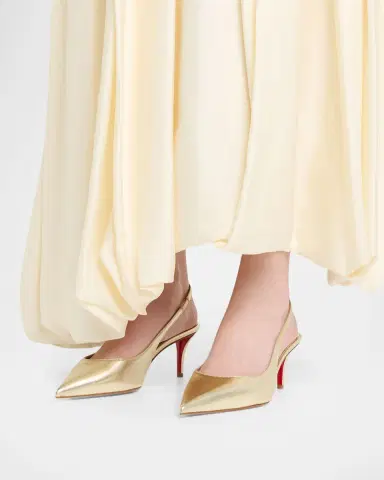 Christian Louboutin 60mm Miss Z Metallic Leather Slingback Pumps | Thumbnail 4 Christian Louboutin 60mm Miss Z Metallic Leather Slingback Pumps | Thumbnail 4