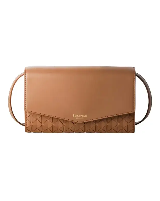 Serapian Mosaico Leather Pochette Crossbody Bag