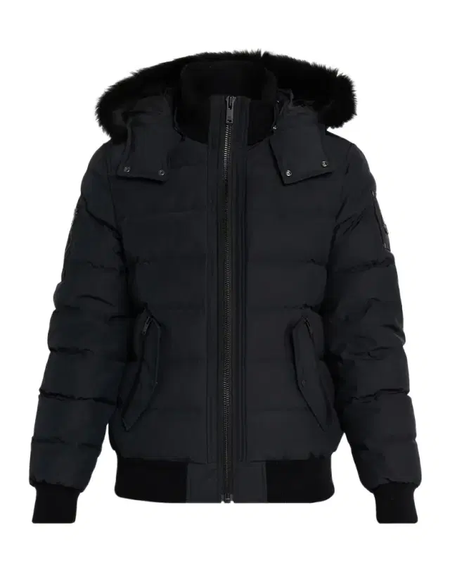 Men 's Onyx Scotchtown Shearling-Trim Bomber Jacket