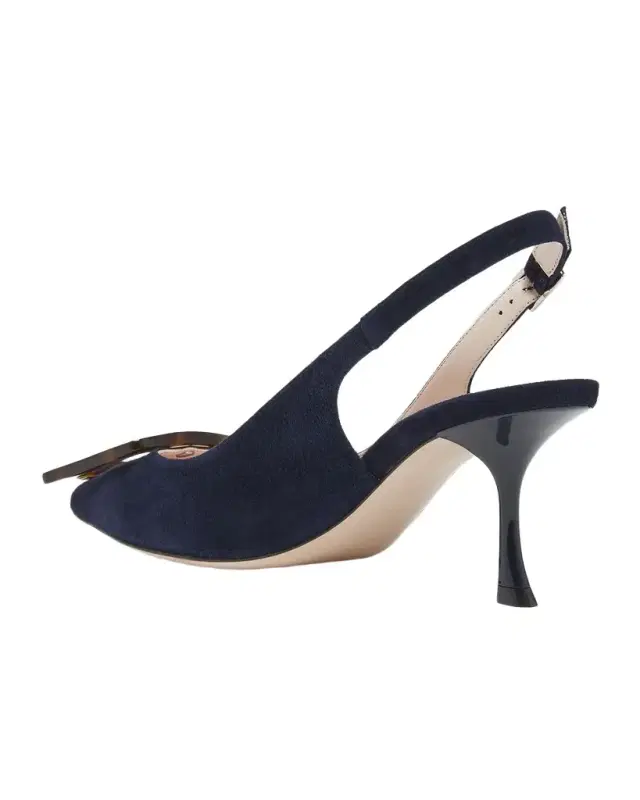 65mm Viv in the City Suede Buckle Slingback Pumps