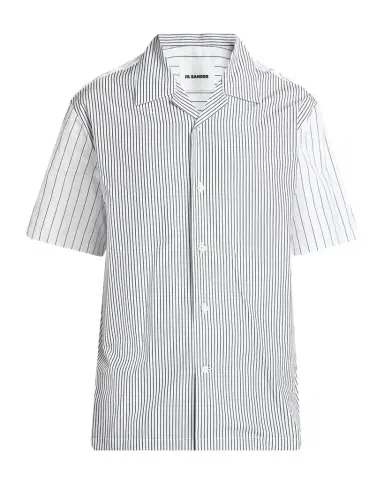 Jil Sander Men's Cotton Mixed Stripe Short-Sleeve Shirt | Thumbnail 1 Jil Sander Men's Cotton Mixed Stripe Short-Sleeve Shirt | Thumbnail 1