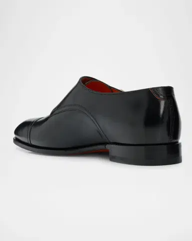 Santoni Men's Adrian Leather Double-Monk Strap Loafers | Thumbnail 4 Santoni Men's Adrian Leather Double-Monk Strap Loafers | Thumbnail 4