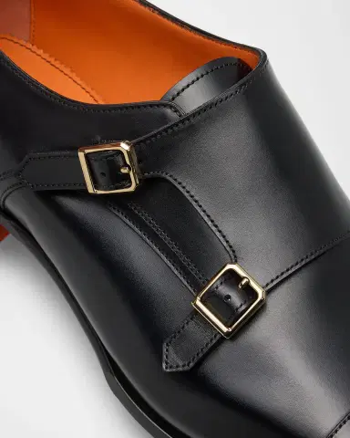 Santoni Men's Adrian Leather Double-Monk Strap Loafers | Thumbnail 5 Santoni Men's Adrian Leather Double-Monk Strap Loafers | Thumbnail 5