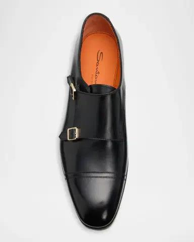Santoni Men's Adrian Leather Double-Monk Strap Loafers | Thumbnail 6 Santoni Men's Adrian Leather Double-Monk Strap Loafers | Thumbnail 6