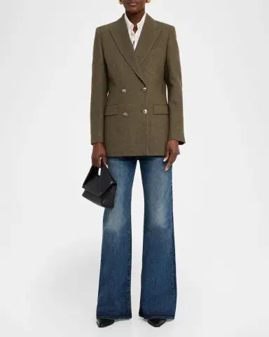 Nili Lotan Florence Patch-Pocket Flare Denim Jeans | Thumbnail 2 Nili Lotan Florence Patch-Pocket Flare Denim Jeans | Thumbnail 2