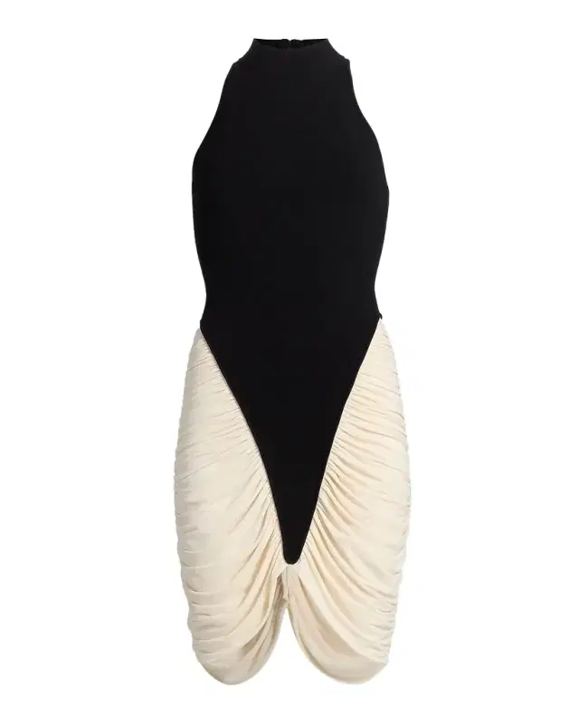 Atticus Sleeveless Draped Knit Mini Dress