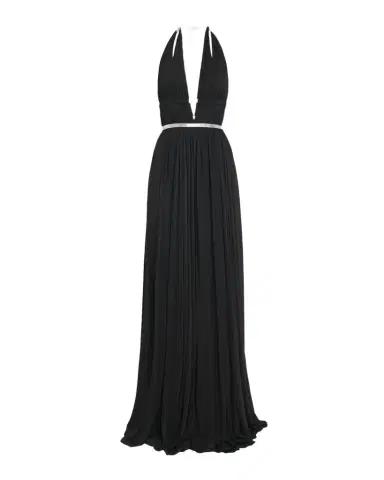 Alaïa Deesse Leather-Trimmed Pleated Jersey Gown | Thumbnail 1