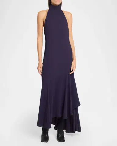 Alaïa Asymmetric Viscose Dress | Thumbnail 2 Alaïa Asymmetric Viscose Dress | Thumbnail 2