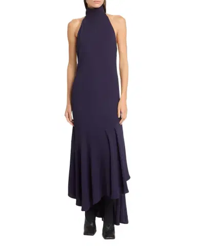 Alaïa Asymmetric Viscose Dress | Thumbnail 1 Alaïa Asymmetric Viscose Dress | Thumbnail 1
