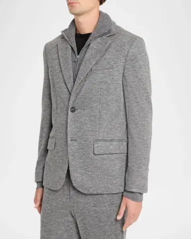 Simkhai Men's Tristen Single-Breasted Wool Blazer | Thumbnail 4 Simkhai Men's Tristen Single-Breasted Wool Blazer | Thumbnail 4