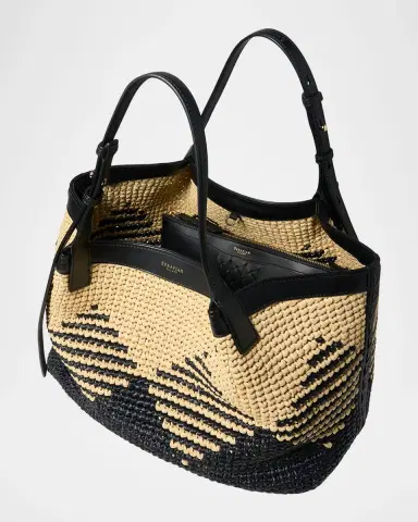 Serapian Secret Crochet Raffia Mosaico Tote Bag | Thumbnail 3 Serapian Secret Crochet Raffia Mosaico Tote Bag | Thumbnail 3