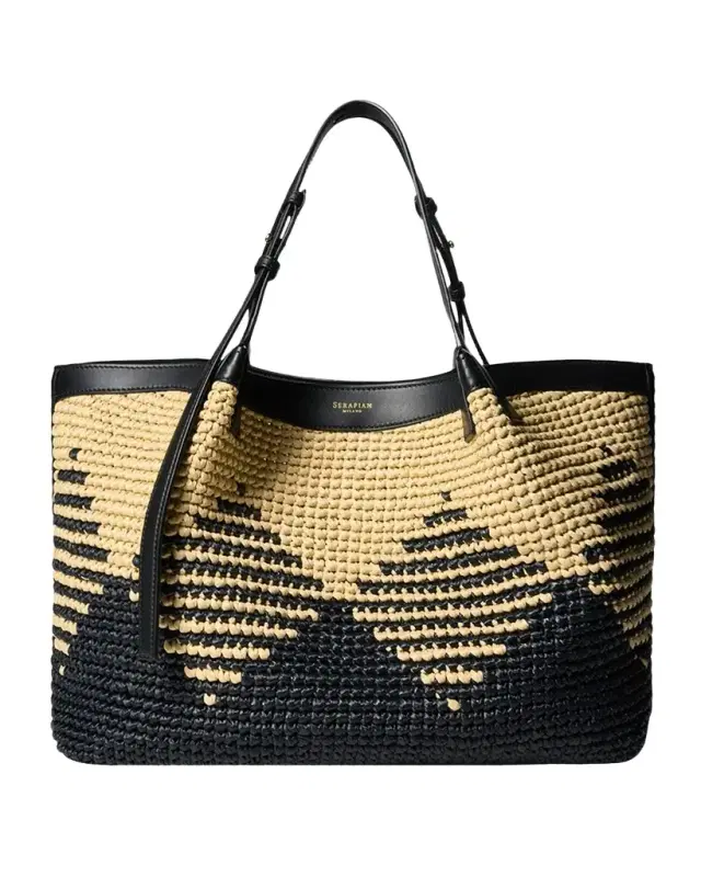 Secret Crochet Raffia Mosaico Tote Bag
