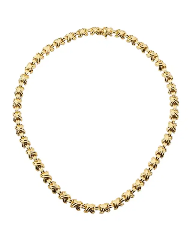 Estate Tiffany & Co. 18K Yellow Gold X Necklace